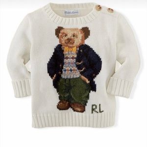 Ralph Lauren 0-3months baby boy polo bear sweater